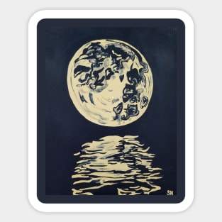 Moon Mirroring by Scott Hulderson Sticker